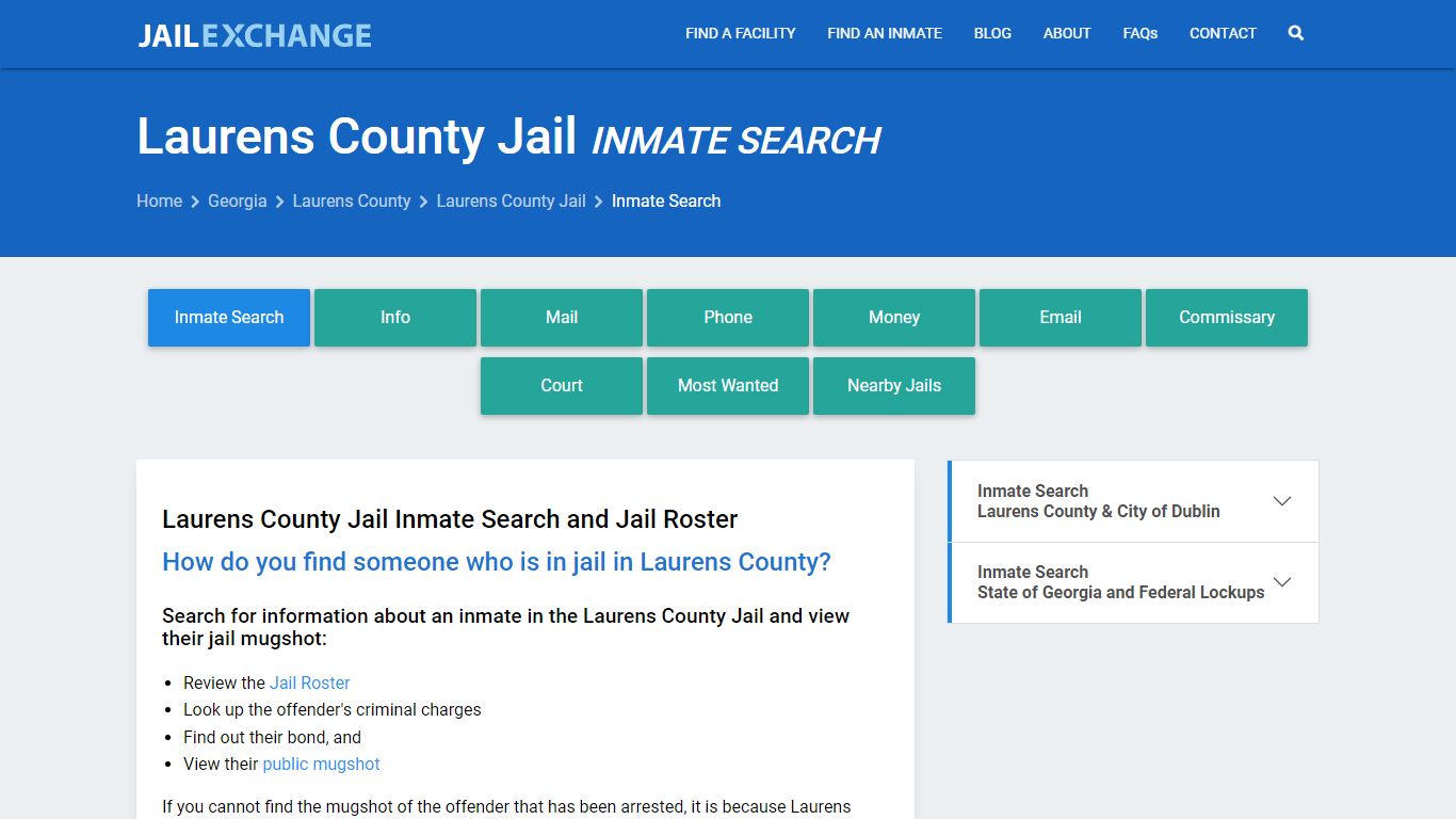 Inmate Search: Roster & Mugshots - Laurens County Jail, GA